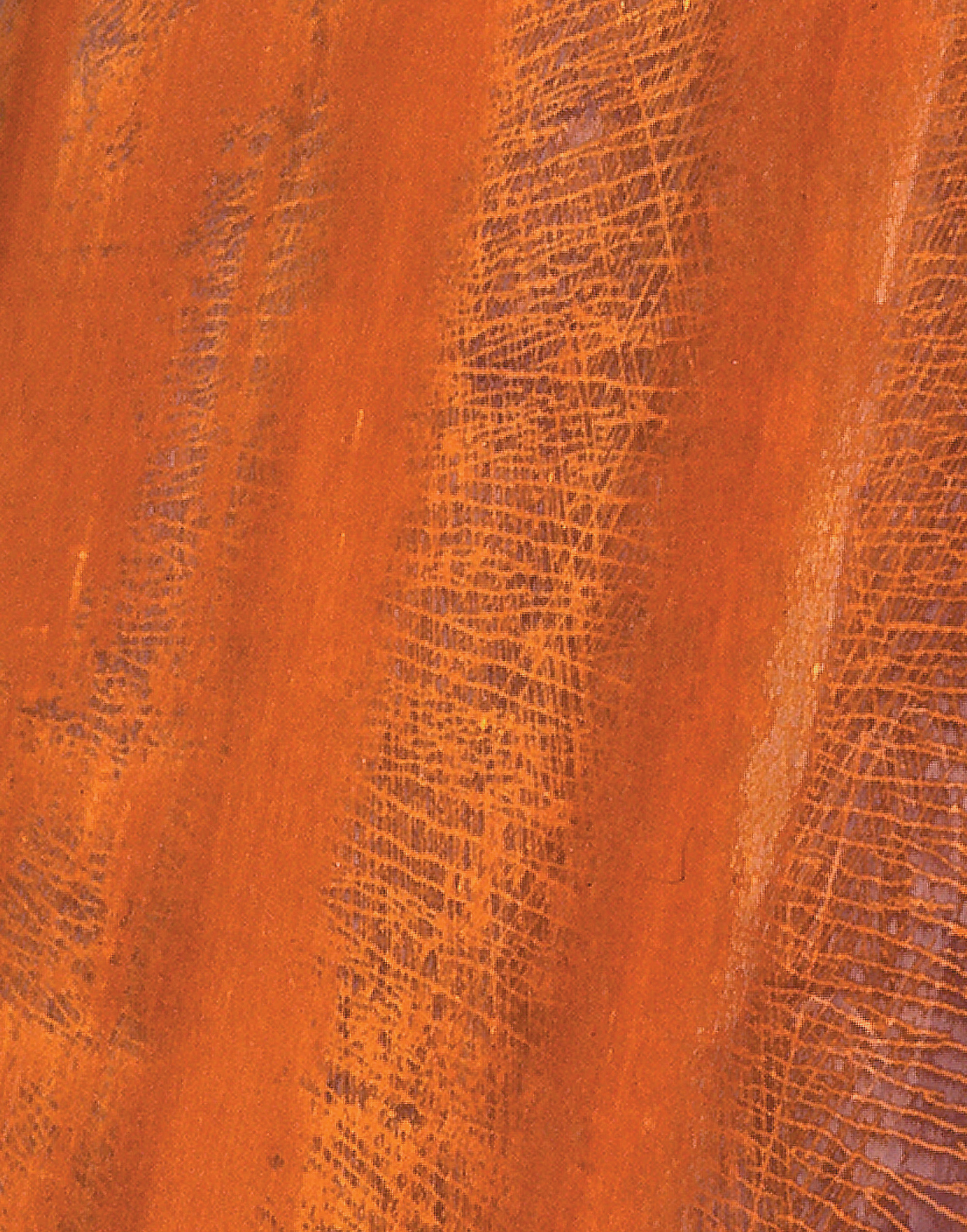 A photograph showing a detail of the rusty surface of Richard Serra's 2001 sculpture 