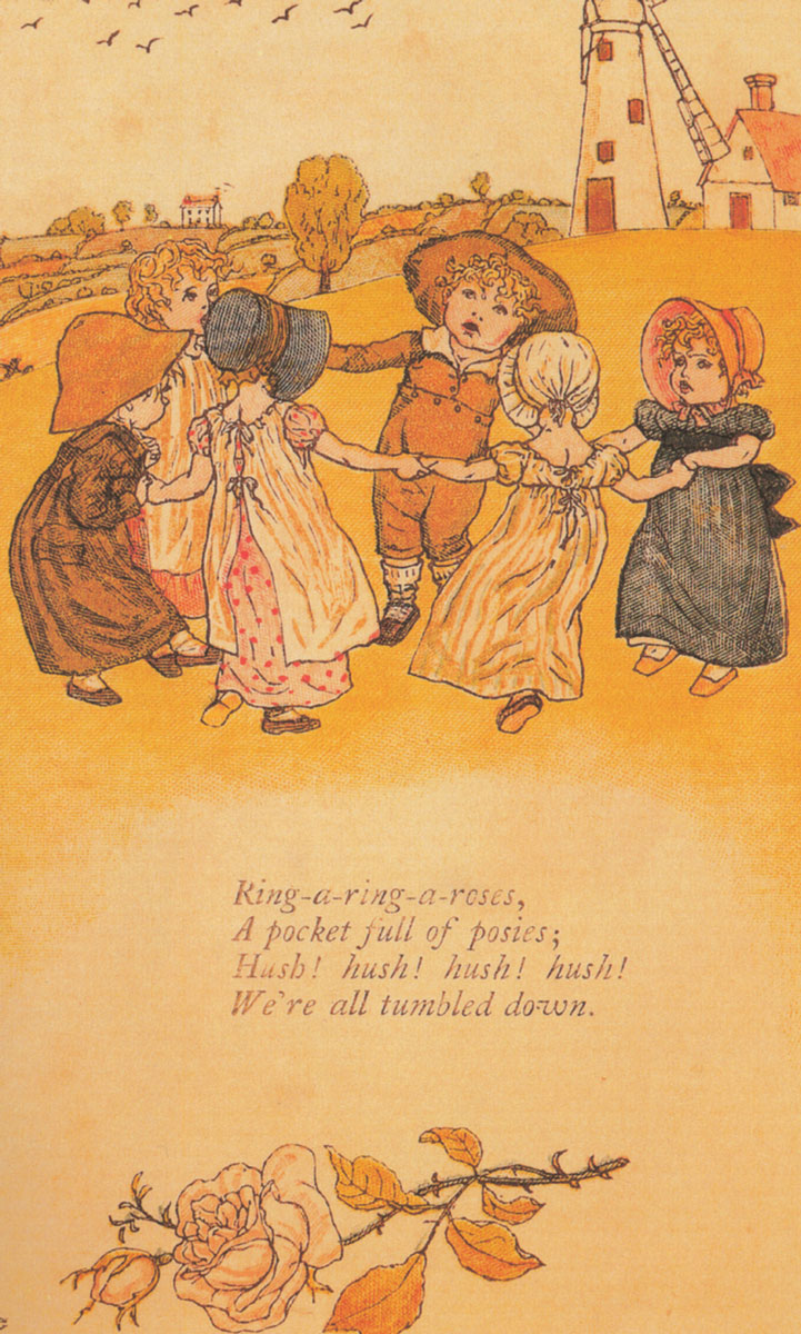 An illustration by Kate Greenaway for the 1881 nursery rhyme collection 